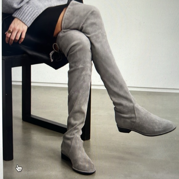 Stuart Weitzman Lowland Suede Over the Knee Boot in Praline - Picture 11 of 12